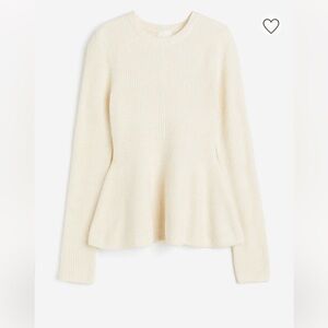 H&M Rib-Knit Peplum Sweater